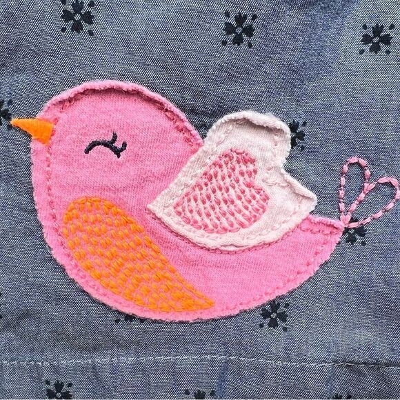 Carter’s Just One You Girls Flutter Sleeve Bird Embroidered Dress. 18 Months. - Picture 2 of 7
